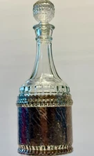 VINTAGE (1950) GALES OF SHEFFIELD ENGLAND SILVER PLATED CRYSTAL DECANTER BOTTLE
