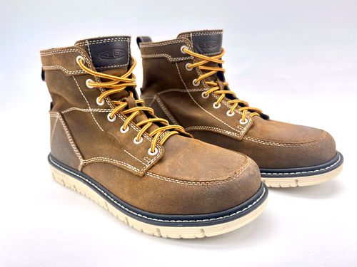 Keen Utility San Jose Work Boots - Soft Toe - Men 9.5 - Coffee Bean - Wedge Sole
