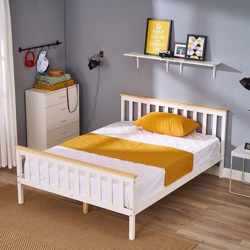 Pine Wooden 4FT6 Double Bed Frame Slatted Bedframe Bedroom Furniture - Picture 18 of 19