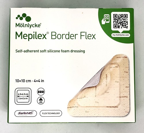 Mepilex Border Flex Dressing 7.5 X 7.5cm / 10 x 10cm 10 Foam Adhesive Dressings - Picture 21 of 28