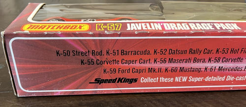 Matchbox Speed Kings K-57 Javelin Drag Race Pack Box Damage 1975 Cars - Picture 8 of 15