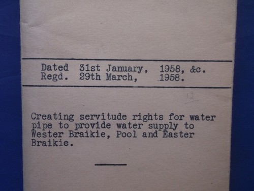 REGISTERS OF SCOTLAND & SASINES - WATER SUPPLY WESTER BRAIKIE by ARBROATH 1958 - Picture 16 of 20
