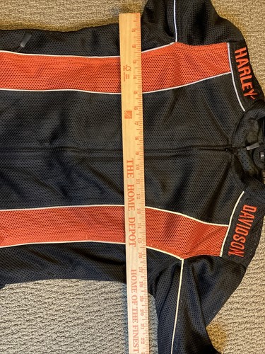 Harley Davidson women's jacket S black/orange mesh reflective armor pockets EUC - Picture 7 of 9