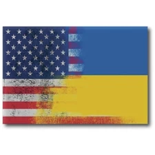 Magnet Me Up Distressed Ukrainian American Flag  4x6 Magnet Heavy Duty for Car T