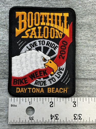 VTG Boothill Saloon Bike Week Daytona Beach 2000 Y2K Eagle 4” Patch Biker Bar - Picture 3 of 4