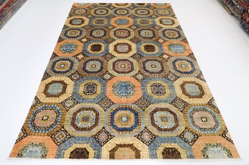 7 x 10 ft Multicolor Mamluk Afghan Hand Knotted Wool Medallion Area living Rug - Picture 2 of 12