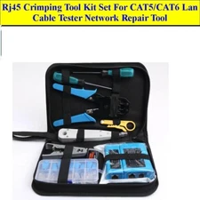 Network LAN Kit Cat5e Cat6 RJ45 RJ11 Cable Tester Cutter Crimper Crimping Tools