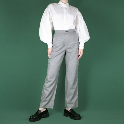 VINTAGE 80s 90s Black White Houndstooth 