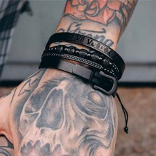 2021 Fashion New Stainless Steel Roman Numerals Bracelet Bangle Men Jewelry Gift