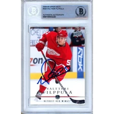 Valtteri Filppula Signed 2008-09 Upper Deck #324 BAS Slabbed Red Wings NHL Auto