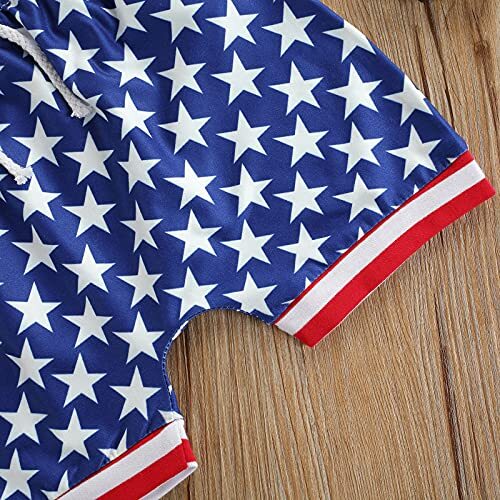 Baby Boy 4th of July Outfits Short Sleeve Tee 4-5T Stars and Striped Print - Picture 6 of 7