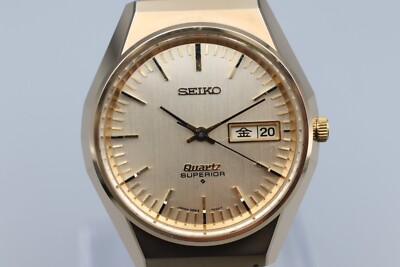 Near Mint* Vintage Seiko Superior 3883-7000 Quartz Gold Dial Men's