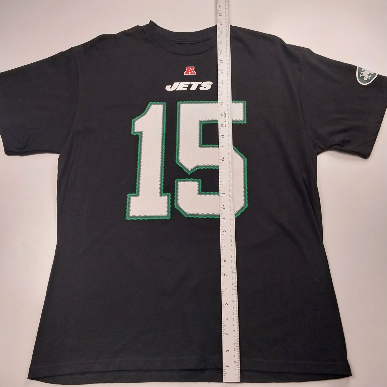 Tim Tebow Jets T Shirt #15 Mens Large Black Euc - Picture 2 of 5