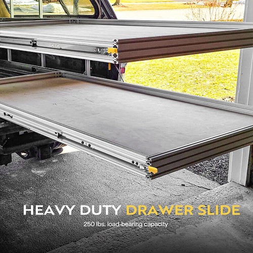 Drawer Slides with Lock Drawer Slides 30-60" 250/500lbs 3-Fold Full Extension - Picture 2 of 14