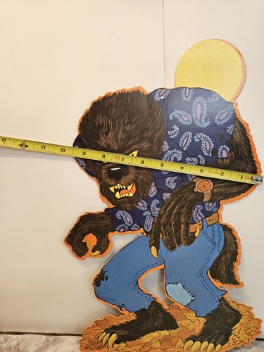 4 VTG KIRK Halloween Paper Die Cut Black Cat Tombstone Witch Werewolf Scarecrow - Picture 22 of 24