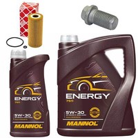 MotoröL Filter Set Mannol Energy 5W-30 6 Liter + Schraube FüR Mercedes A-Klasse