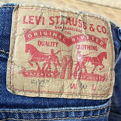 Levis 502 Mens 40x31 Blue Regular Fit Tapered Leg Medium Wash Cotton Blend - Picture 7 of 14