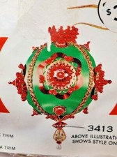 Walco CRESCENT CRESCENDO Purple Fuchsia Vtg Sequin Bead Christmas Ornament Kit