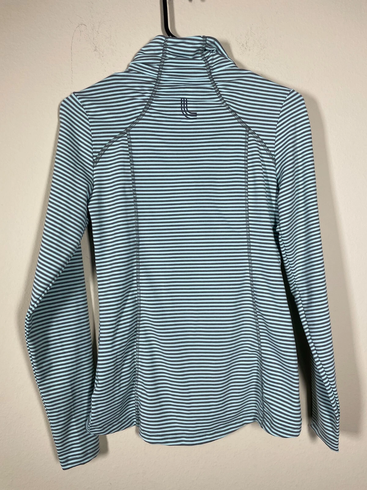 lole gray stripe full zip athletic jacket