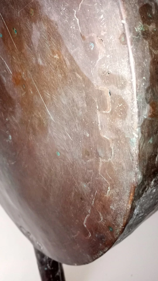 Grand  Entonnoir ancien cuivre massif pour fut de cognac.déco ancienne. - Photo 3/4