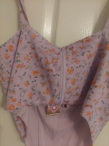 Top corsetto donna adolescente flora viola chiaro taglia 18 Boohoo - Foto 6 di 7