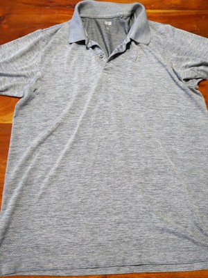 UNIQLO MEN DRY-EX SHORT-SLEEVE POLO SHIRT Grey Medium | eBay