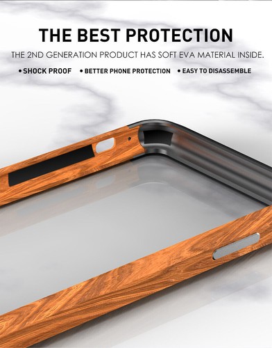 Funda parachoques de aluminio de madera y metal natural para iPhone XS XR 11 12 13 14 15 Pro Max - Imagen 3 de 25