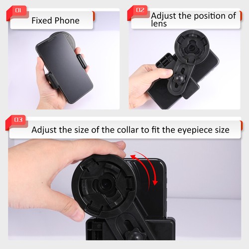 Universal Cell Phone Adapter Mount Binocular Monocular Spotting Scope Telescope - Zdjęcie 6 z 39
