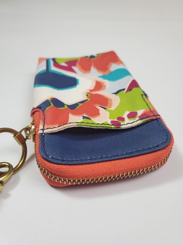 Fossil Multicolor Floral Canvas Zip Around Small Wallet Wristlet Strap - Picture 5 of 10