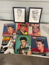 ELVIS LOT Magazines Hardback Scrapbook Pictures 8 Total Items 1977 1978 Etc.
