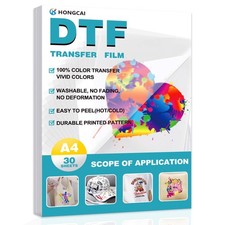 30 sheets DTF Transfer film A4 8.3' x 11.7' double-sided Matte
