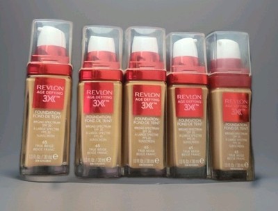 5 PACK Revlon Age Defying 3X Liquid Foundation 65 True Beige 1 oz. - New 