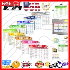 Keto Diet Cheat Sheet Quick Guide Fridge Magnet Reference Charts for Ketogeni...