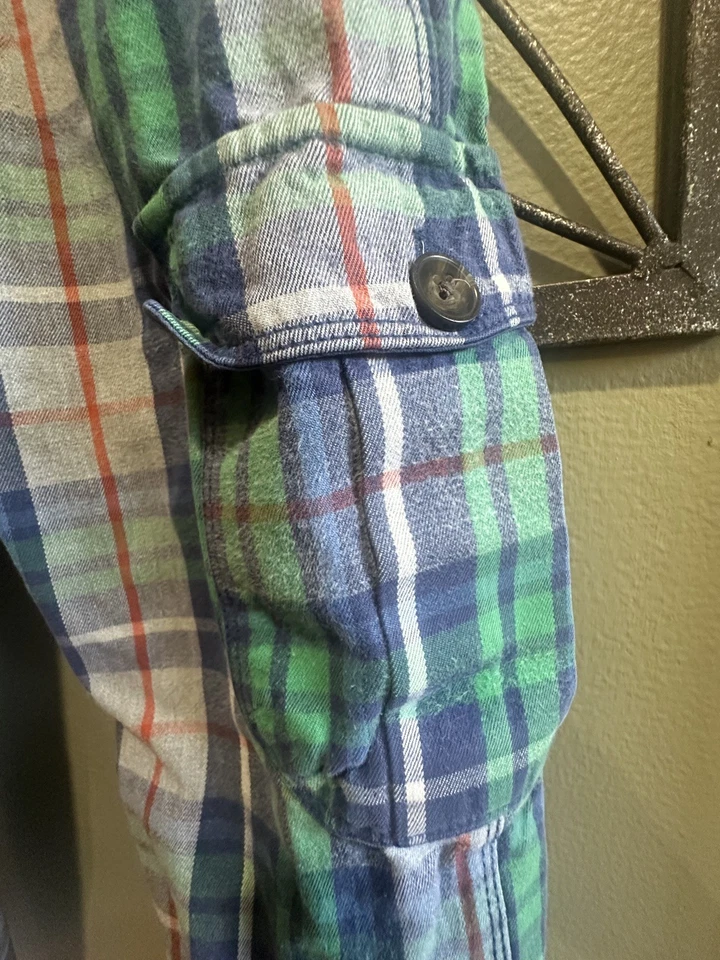 迷你Boden男童抽绳格纹工装裤,8岁(128厘米),蓝色/绿色 — 第 3/4 张图片