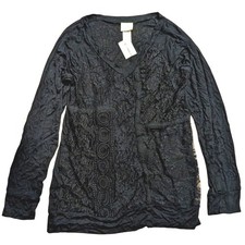 DAYTRIP Shirt NWT L Large Black Lace Lacy Tunic Top NEW Made in USA The Buckle