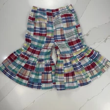 Kelly's Kids Patchwork Plaid Big Ruffle Bell Bottom Pants Girls 4-5