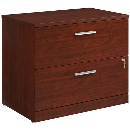 Pemberly Row Engineered Wood Lateral Filing Cabinet in Classic Cherry - Picture 1 of 18