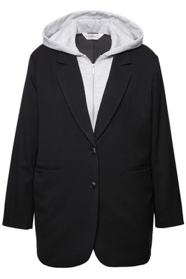 Studio Untold große Größen Blazer 42+ schwarz Blazer oversized Kapuze