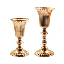 Metal Wedding Centerpiece Vase Elegant Decorative Planter Tall Trumpet Vase for