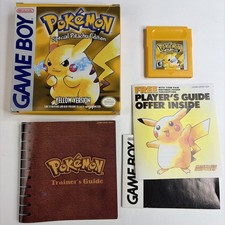 NICE Pokemon Yellow Version Special Pikachu Edition Gameboy - CIB COMPLETE BOX