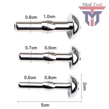 Male Stainless Steel Urethral Dilator Through-hole Urethral Sound Penis Plug NEW