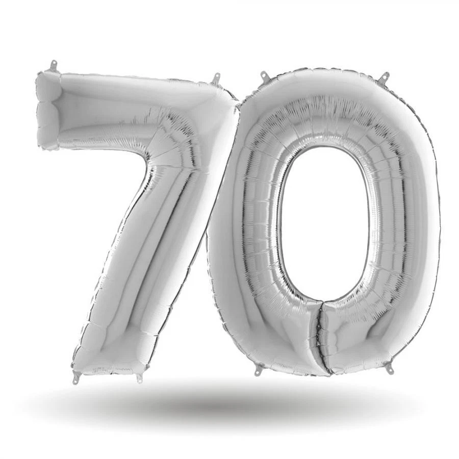 Palloncino 70 Anni a Righe e Pois 45 cm