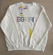 Esprit Crewneck Sweatshirt - NWT - Women's Retro 80's Logo - Cream White , S