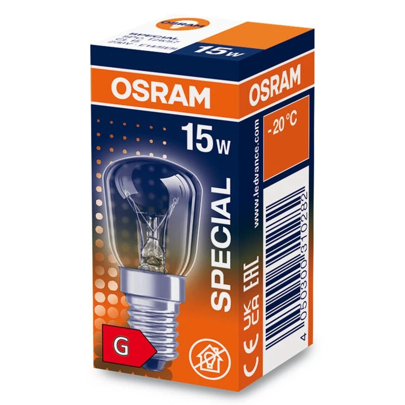 Osram Glühbirne Röhre Special 15W E14 klar T26 Kühlschrank Nähmaschine warmweiß