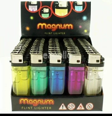 MAGNUM FLINT 1- 100 DISPOSABLE LIGHTERS ADJUSTABLE FLAME CHILD SAFETY