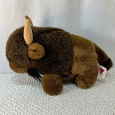 Dakin Bison Buffalo Vintage 1984 Plush Stuffed Animal Toy 13" Head to Tail Brown