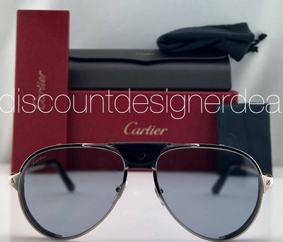 Cartier Santos Aviator Sunglasses Silver Gray Photochromic Lens