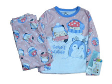 Squishmallows Girl's Pajama Set Pink 2-Pc Soft Fleece Long Sleeve Size S 6/6X