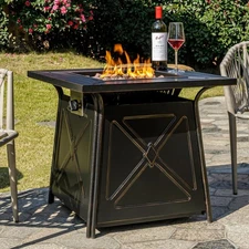28 inch Propane Fire Pit Table,Gas Fire Pits Table for Outside,50000 BTU Propane