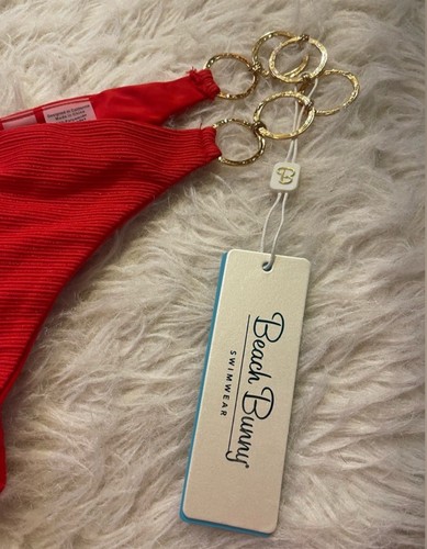 Beach Bunny NWT Lexi Tango Red Bikini Bottom Size Large $155 - Picture 4 of 6